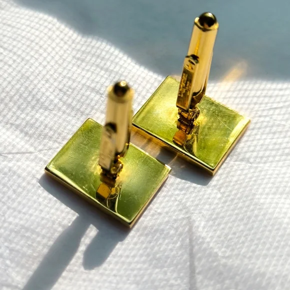 Dior vintage gold tone cufflinks and tie bar matching set - Picture 8 of 16